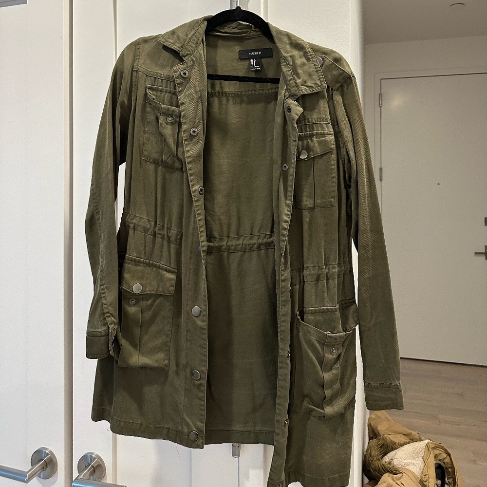 F21 Women's Army Green Utility Jacket